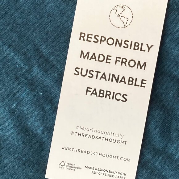 Threads 4 Thought Long Sleeve Triblend Tee Shirt Hoodie Men's Small S Green NWT - Picture 4 of 7